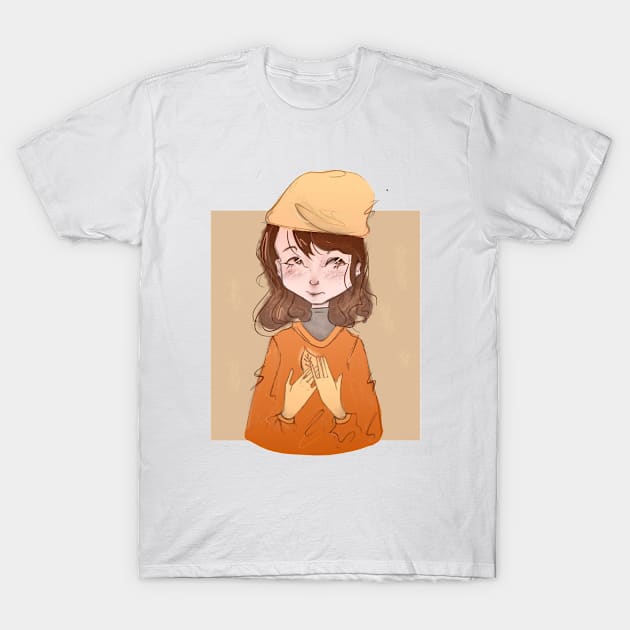 autumn girl T-Shirt by rynshue